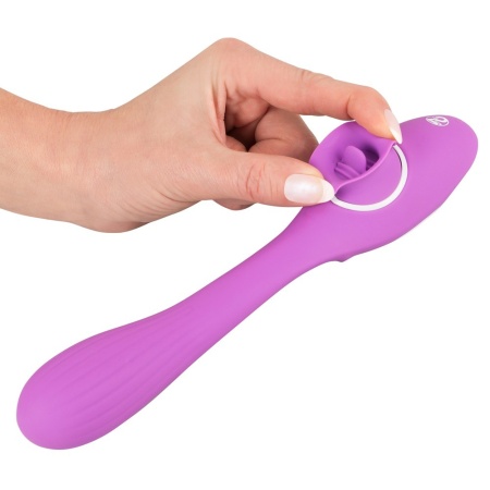 Wibrator króliczek 2 Function Bendable Vibe z ruchomym językiem i giętkim trzonem 22,3 cm - 11