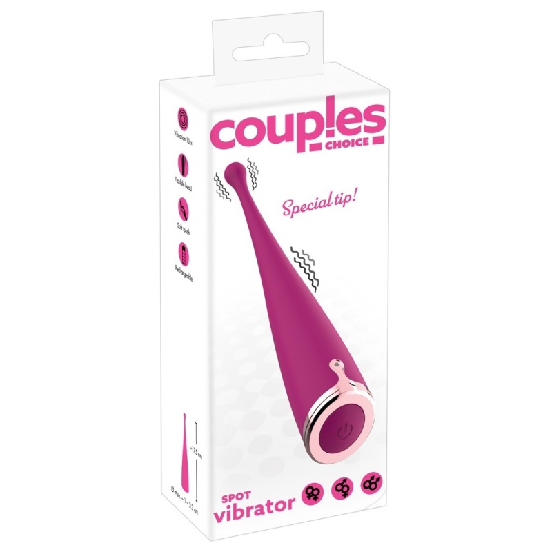 Wibrator punktowy Couples Choice Spot z elastyczną, odgiętą głowicą – dł. 17,5 cm, Ø 1–3,3 cm - 1