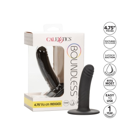 Dildo Boundless Ridged 12 cm z karbowanym trzonem i przyssawką - 6