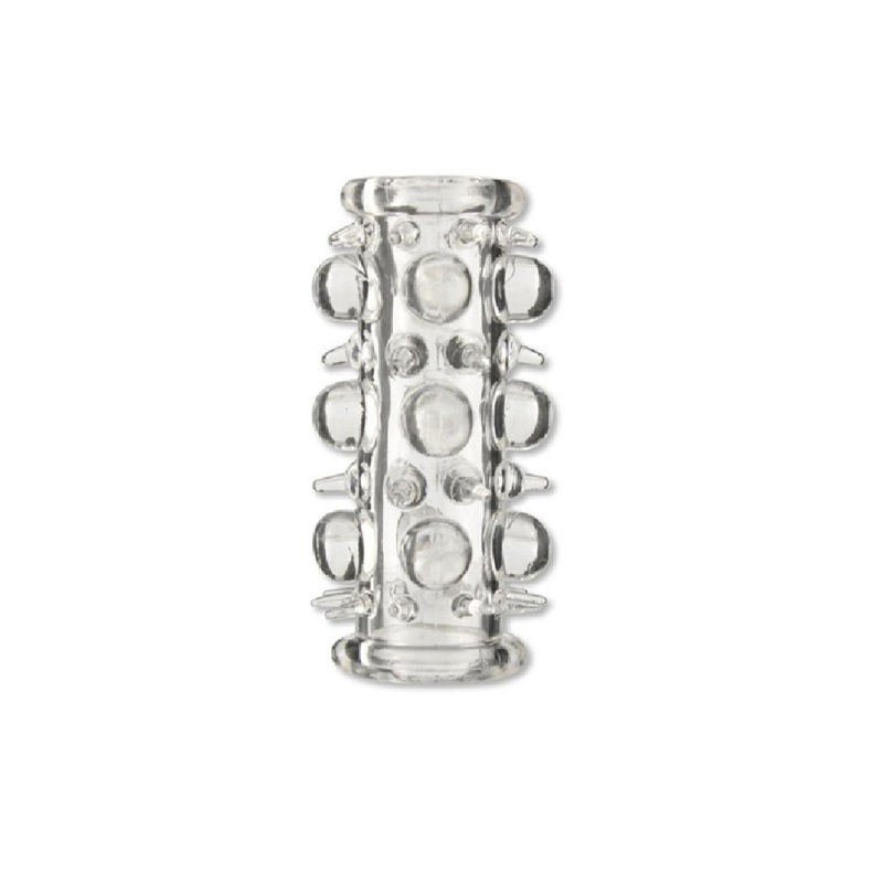 Stymulator Stretchy Sleeve Clear - Elastyczna Nakładka Przelotowa z Wypustkami, Uniwersalny Rozmiar - 1