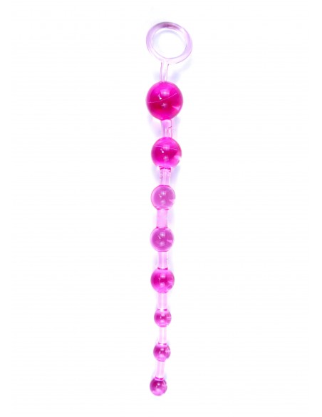 Plug/kulki-Jelly Anal 10 Beads Pink - Kulki analne, koraliki analne - 1