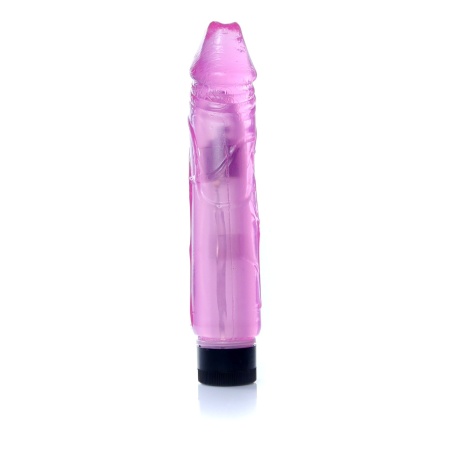 Wibrator Juicy Jelly Multispeed Pink - faktura żyłowana, płynna regulacja wibracji, długość 22 cm, średnica 4 cm - 3