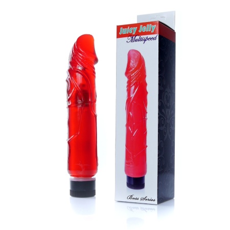 Wibrator Juicy Jelly Multispeed Red z płynną regulacją wibracji, TPR, 22 cm długości i 4 cm średnicy - 1