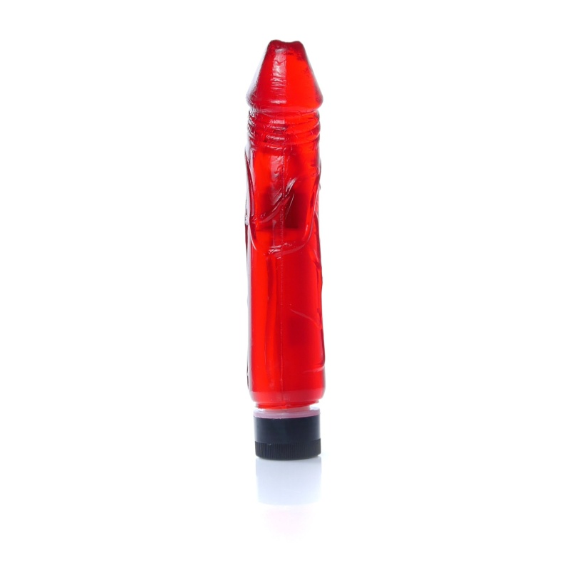 Wibrator Juicy Jelly Multispeed Red z płynną regulacją wibracji, TPR, 22 cm długości i 4 cm średnicy - 3