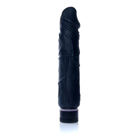 Wibrator Real Skin Black - struktura TPE imitująca skórę, regulowana prędkość wibracji, długość całkowita 22 cm, średnica 4 cm - 2