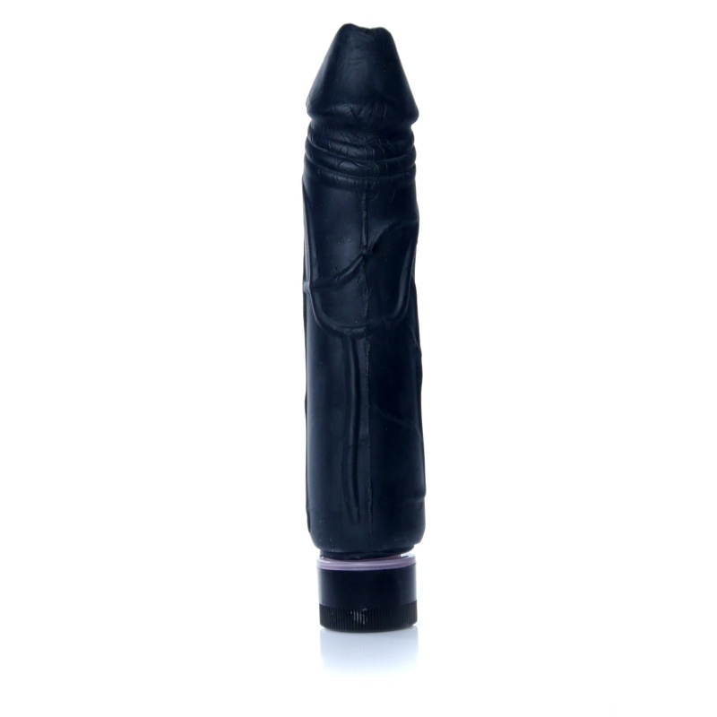 Wibrator Real Skin Black - struktura TPE imitująca skórę, regulowana prędkość wibracji, długość całkowita 22 cm, średnica 4 cm - 3