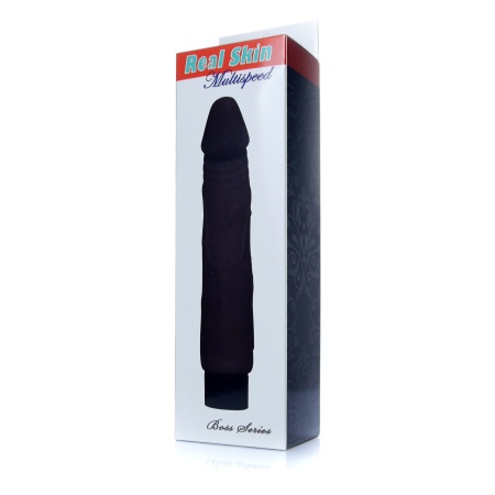 Wibrator Real Skin Black - struktura TPE imitująca skórę, regulowana prędkość wibracji, długość całkowita 22 cm, średnica 4 cm - 6