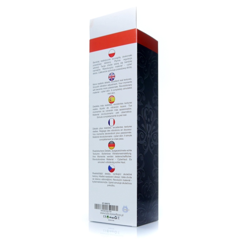 Wibrator Real Skin Black - struktura TPE imitująca skórę, regulowana prędkość wibracji, długość całkowita 22 cm, średnica 4 cm - 7