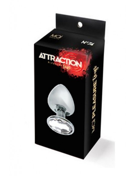 MAI No.74 METAL PLUG WITH STONE L SILVER - Korki analne stalowe - 3