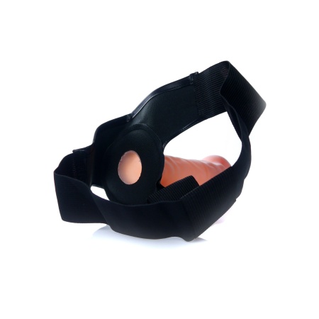 Proteza Hollow Strap-on Cyber Skin - pusty korpus, elastyczne szelki, cyber-skóra TPE, 20 cm - 6