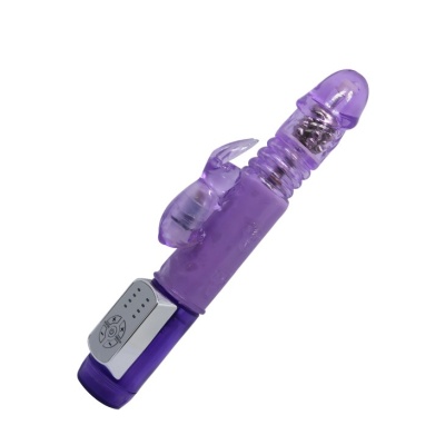 Wibrator króliczek Mr. Rabbit - 4 rotacje koralików, 4 wibracje i funkcja thrusting, długość 24 cm, średnica 3,5 cm - 1 2