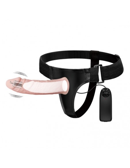 Wibrujące Sztuczny Penis Na Pasku Vibrating Hollow Strap-On - Multispeed - Strap-ony, dilda na pasku z wibracją - 2