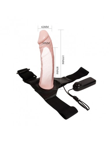 Wibrujące Sztuczny Penis Na Pasku Vibrating Hollow Strap-On - Multispeed - Strap-ony, dilda na pasku z wibracją - 7