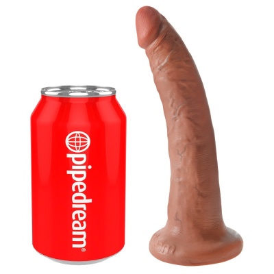 Realistyczne dildo PVC z przyssawką, model 7" Tan, 20,5 cm - 1 2