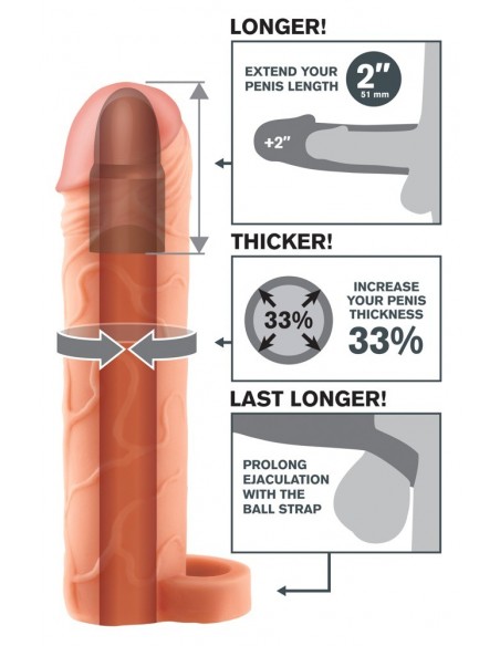 FXTP 2" Ext w Ball Strap Light - Przedłużki i nakładki na penisa - 4