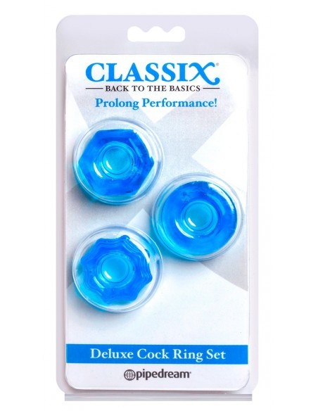 Zestaw pierścieni na penisa C Deluxe Cock Ring Set Blue - Pierścienie erekcyjne niewibrujące - 2