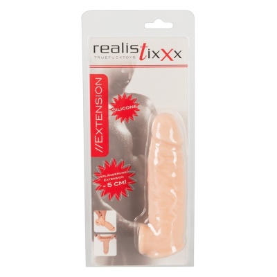 Realistixxx Extension – silikonowa nakładka na penisa wydłużająca o ok. 5 cm, długość 16,5 cm, średnica wewnętrzna 3 cm - 1