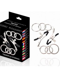 Kinky Pleasure - Tripple O'Ring - Klamry i klipsy na sutki - 1