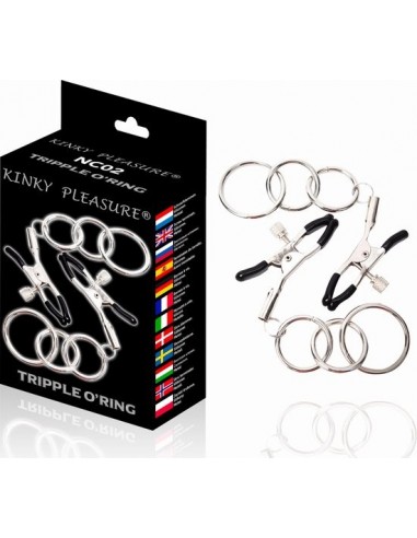 Kinky Pleasure - Tripple O'Ring - Klamry i klipsy na sutki - 1