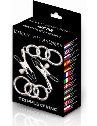 Kinky Pleasure - Tripple O'Ring - Klamry i klipsy na sutki - 3
