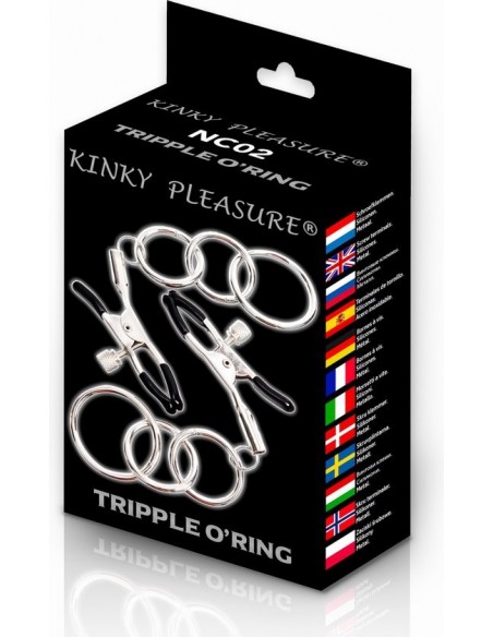 Kinky Pleasure - Tripple O'Ring - Klamry i klipsy na sutki - 3