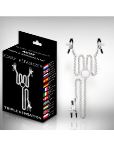 Kinky Pleasure - Triple sensation - Klamry i klipsy na sutki - 1