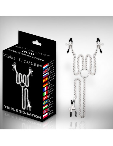 Kinky Pleasure - Triple sensation - Klamry i klipsy na sutki - 1