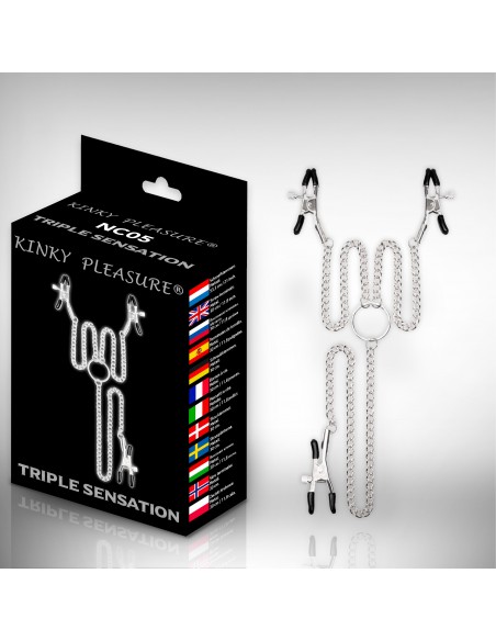 Kinky Pleasure - Triple sensation - Klamry i klipsy na sutki - 1