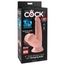 Dildo King Cock Plus 3D z ruchomymi jądrami i przyssawką, 19,5 cm, TPE Fanta Flesh, wkładka 12,7 cm - 1