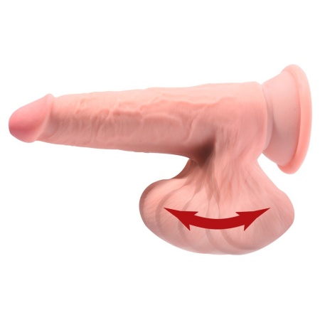 Dildo King Cock Plus 3D z ruchomymi jądrami i przyssawką, 19,5 cm, TPE Fanta Flesh, wkładka 12,7 cm - 4