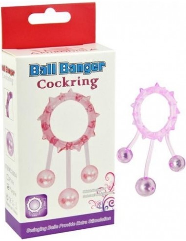 Pierścień na Penisa  Ball Banger Cockring 3 Balls - Pierścienie erekcyjne niewibrujące - 2