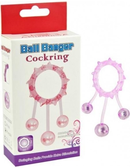 Pierścień na Penisa  Ball Banger Cockring 3 Balls - Pierścienie erekcyjne niewibrujące - 2