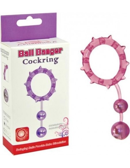 Pierścień na Penisa  Ball Banger Cockring 2 Balls - Pierścienie erekcyjne niewibrujące - 2