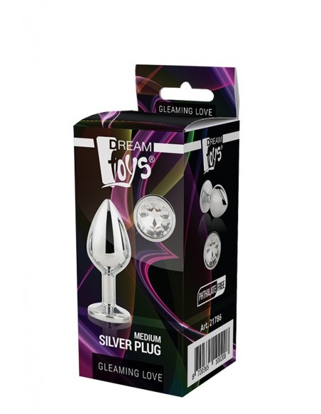 GLEAMING LOVE SILVER PLUG MEDIUM - Korki analne stalowe - 5