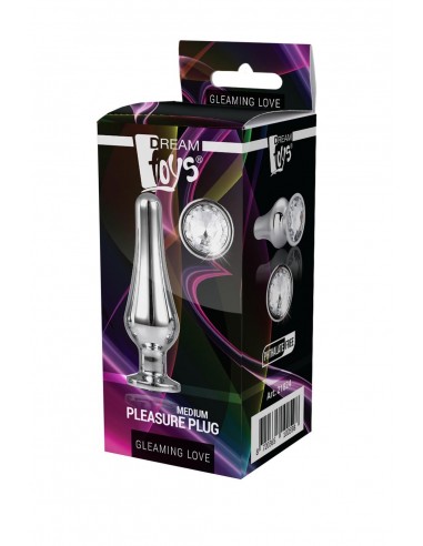 GLEAMING LOVE SILVER PLEASURE PLUG M - Korki analne stalowe - 5