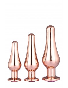GLEAMING LOVE PLEASURE SET ROSE GOLD - Korki analne stalowe - 1 2