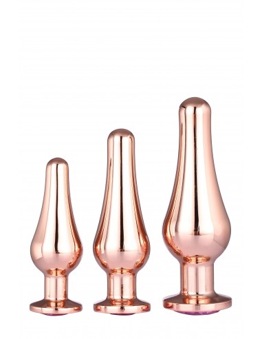 GLEAMING LOVE PLEASURE SET ROSE GOLD - Korki analne stalowe - 2
