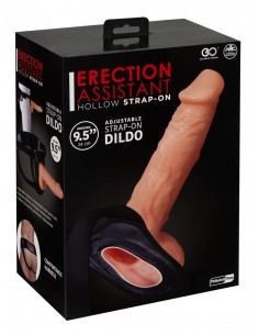 Dildo Z Otworem Na Pasku Erection Assistant Hollow Stra - Strap-ony, dilda na pasku bez wibracji - 1
