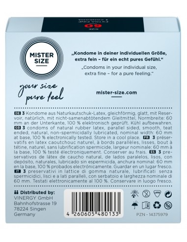 Mister Size 60mm pack of 3 - Prezerwatywy wegańskie - 3