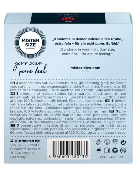 Mister Size 60mm pack of 3 - Prezerwatywy wegańskie - 3