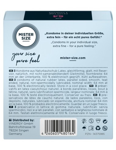 Mister Size 64mm pack of 3 - Prezerwatywy wegańskie - 3
