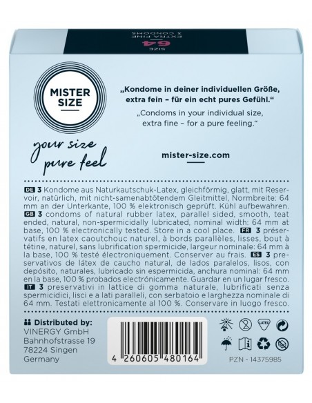 Mister Size 64mm pack of 3 - Prezerwatywy wegańskie - 3