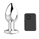 Wibracyjny korek analny ze stali nierdzewnej, 10 funkcji, 8,4 cm, srebrny - 1