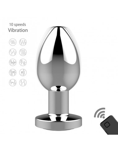 Stymulator-Rechargeable Butt Plug Vibrator USB 10 Functions - Silver - Kulki i korki analne wibrujące - 3