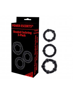 Zestaw pierścieni na penisa Beaded cockring 3 pack clear in colour box - Pierścienie erekcyjne niewibrujące - 1 2