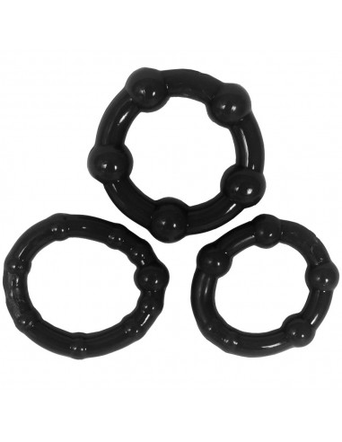 Zestaw pierścieni na penisa Beaded cockring 3 pack clear in colour box - Pierścienie erekcyjne niewibrujące - 1