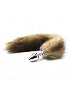 Plug anale con coda Long Fox Tail marrone - Korki analne z ogonkiem - 1