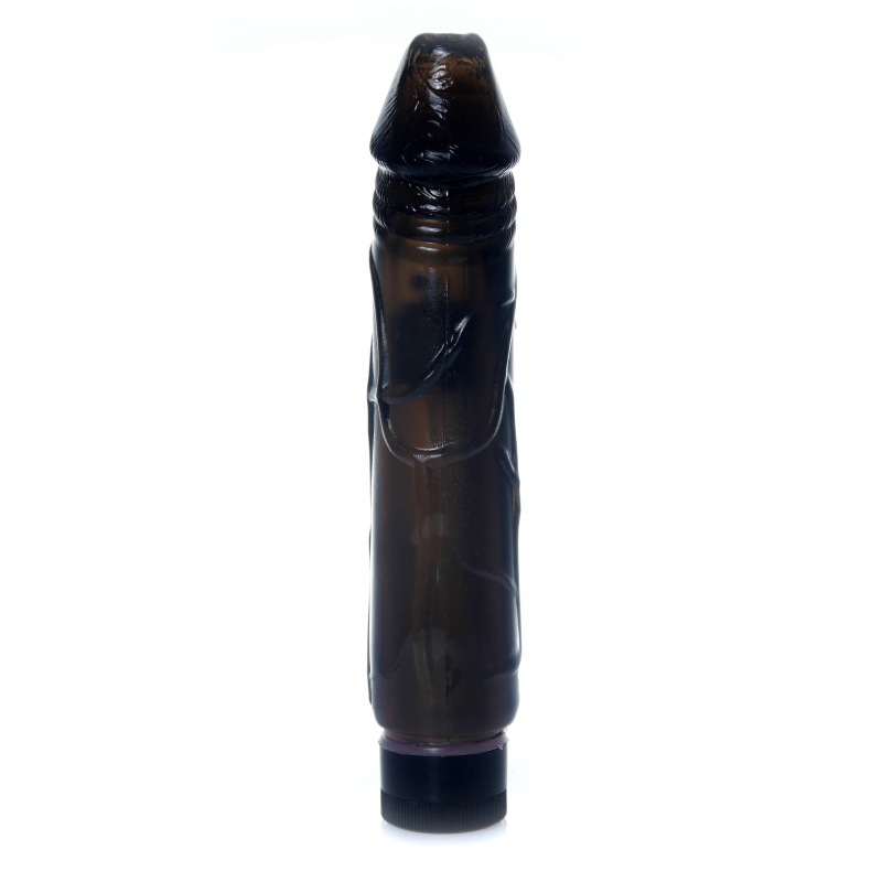 Wibrator Juicy Jelly Multispeed Black - realistyczna faktura TPR, płynna regulacja wibracji, 22 cm - 4