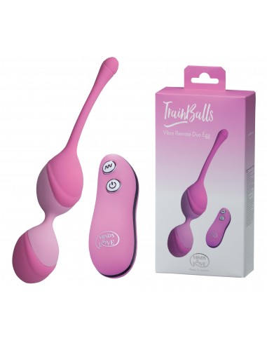 MINDS of LOVE TrainBalls Vibro Remote Duo Egg pink - Kulki Gejszy i Jajeczka Wibrujące - 1