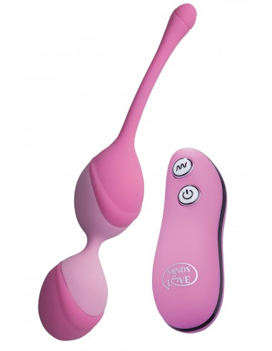 MINDS of LOVE TrainBalls Vibro Remote Duo Egg pink - Kulki Gejszy i Jajeczka Wibrujące - 2